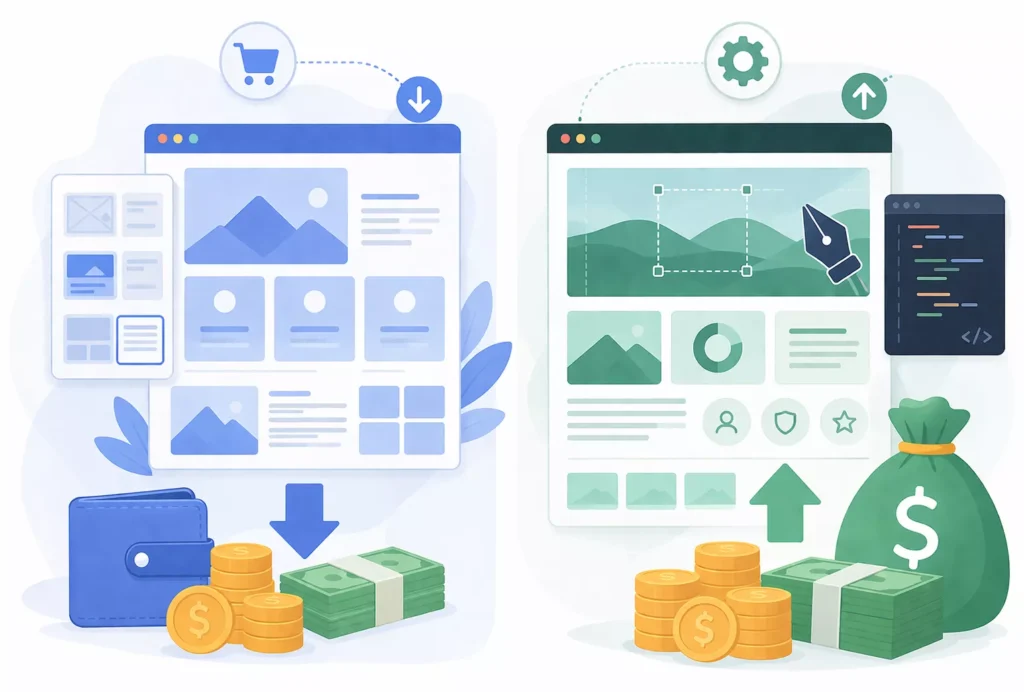 Theme Layout vs Custom Layout: Cost Comparisons