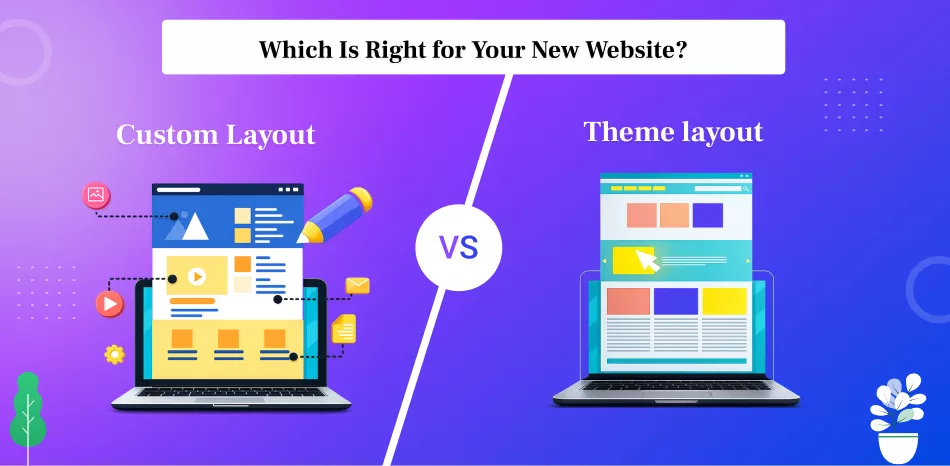 Theme layout vs custom layout comparison for a new business website